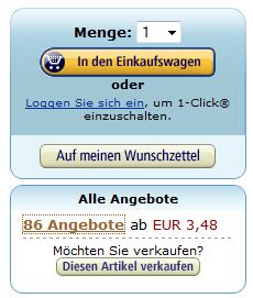 Amazon verwendet für den "Call to Action" auffallende Farben