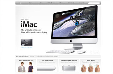 Auch bei Apple ist man sich über die Wirkung von guten Bildern im klaren. Nahezu jeder Bereich wird durch entsprechende Bilder visualisiert.