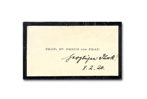 Freud Visiting Card (1856-1939) Austrian Neurologist