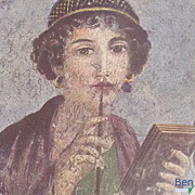 Mädchen mit Wachstafelbuch und Stilus (Quelle: Herculaneum)
