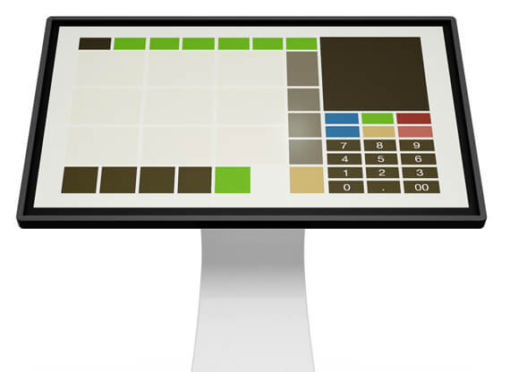 Screendesign-POS-570x416px Ein Screendesign wird auf einem POS-Display präsentiert, wobei die klar strukturierten Inhalte, lebendigen Farben und intuitive Benutzerführung die Aufmerksamkeit der Kundinnen gezielt auf Produkte und Angebote lenken.