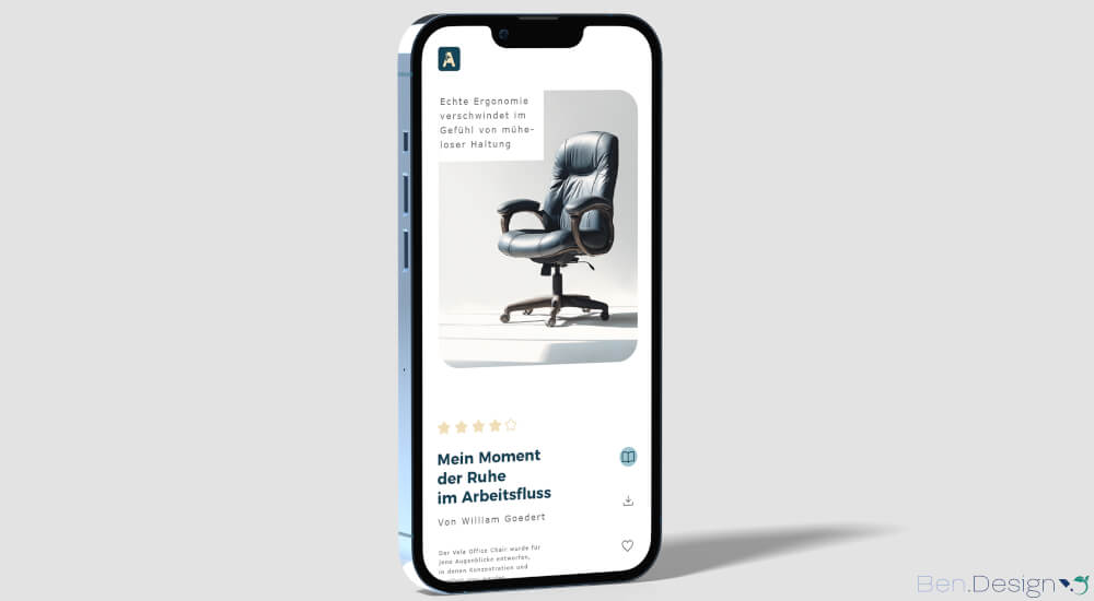 Gestalterische Ausarbeitung der Storytelling-Funktion innerhalb der App mit prägnantem Hero-Image, klarer Headline und ergänzender Subline. Eine persönliche, lebendig erzählte Hintergrundgeschichte wird durch Features wie eine Vorlesefunktion und weitere interaktive Elemente ergänzt.