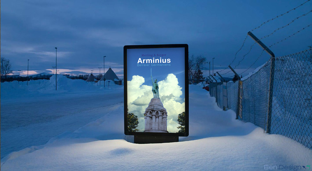 Werbung für das Buch Arminius