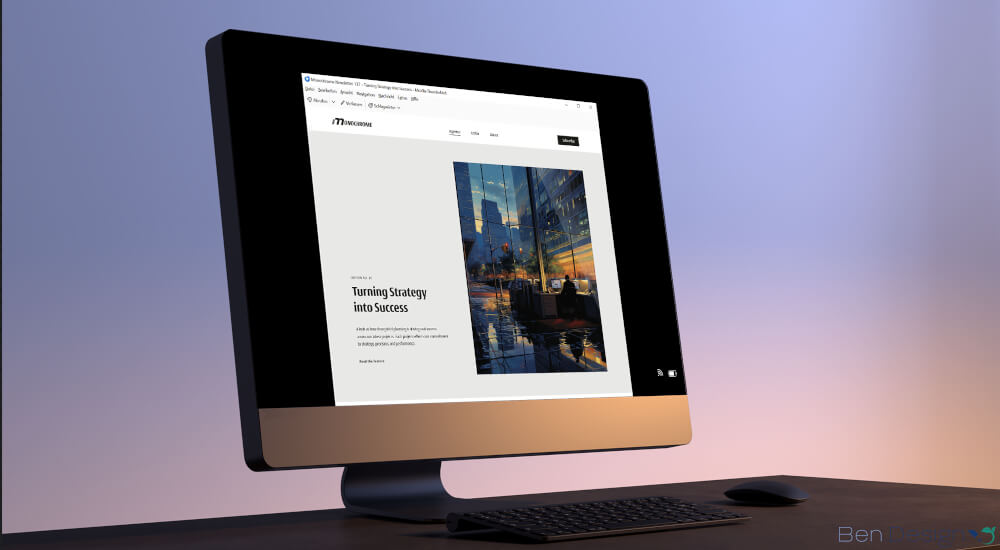 Das Newsletter-Design wurde als flexibles, responsives Layout umgesetzt. Hier ist die Darstellung im Vollbild-Modus auf einem Desktop-PC zu sehen.