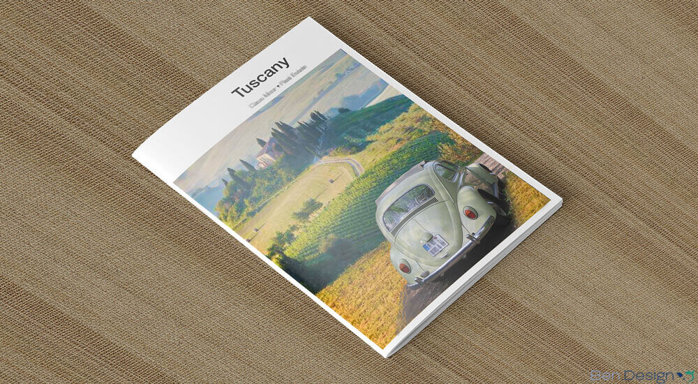 Titelseite des Toskana-Magazins mit Komposition aus touristischem Motiv und Alltagsszenen.